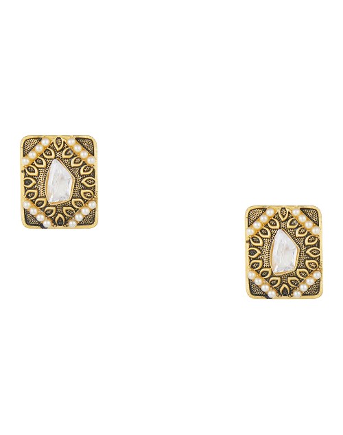 Lootkabazaar Antique Gold Plated Stud Earing For Women (JEGS91801)